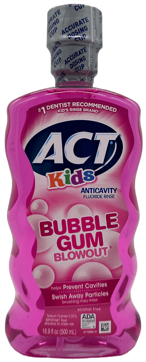 Act Kids - Anticavity Flouride Rinse - Bubble Gum Blowout - 16.9 FL OZ