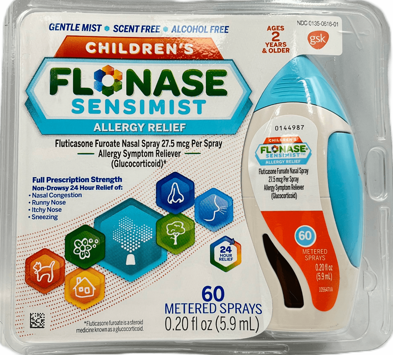 Children's Flonase Sensimist - 24 Hour Allergy Relief - 60 Metered Sprays