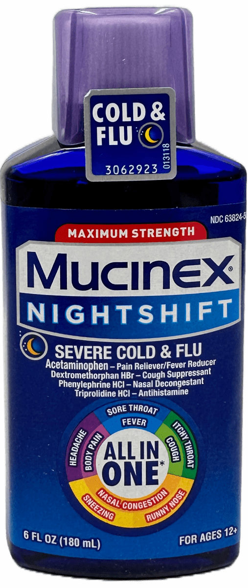 Mucinex Nightshift: 6 FL OZ of Powerful Cold & Flu Relief