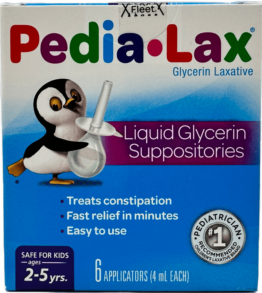 Pedia-Lax - Liquid Glycerin Laxative Suppositories For Kids - 6 Ct